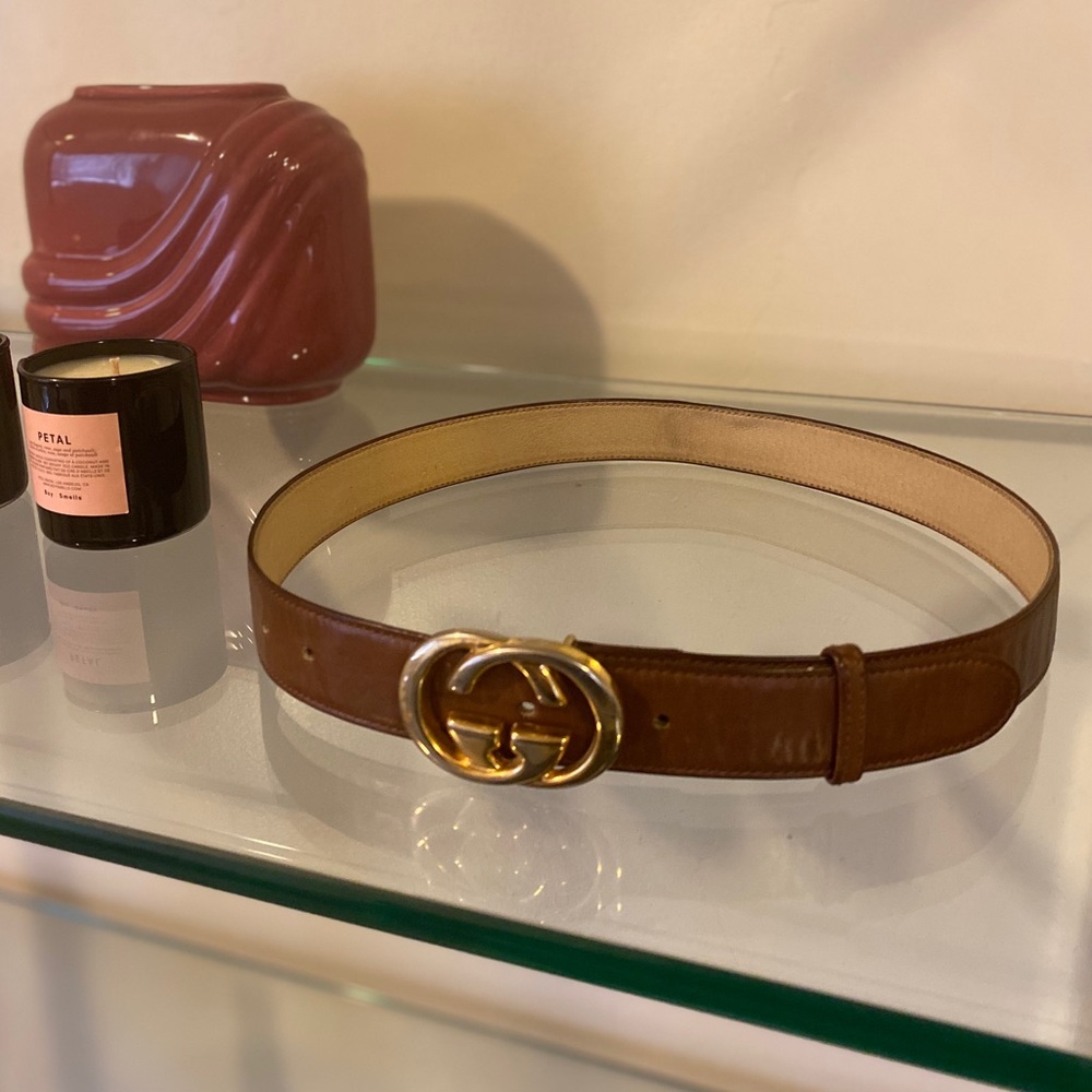 Vintage Gucci Mini GG 1” Leather Belt